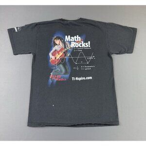 Vintage Y2K Texas Instruments Calculator Math Rocks Promo Rare Black Medium Tee